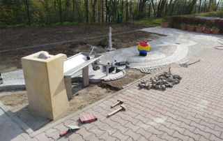 Wasserspielplatz im Heidenauer Albert-Schwarz-Bad während der Bauphase 2018/2019
