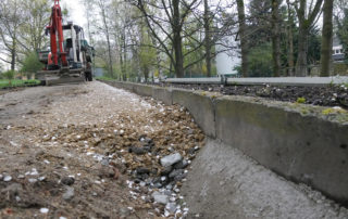 Sanierung Erschließungswege im Beutlerpark in Dresden während der Ausführung 2016